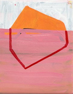Swerve - Abstract Painting, Contemporary, Art, Pink, Orange, Canvas, Karl Bielik