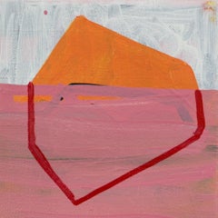 Swerve - Abstract Painting, Contemporary, Art, Pink, Orange, Canvas, Karl Bielik