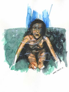 Rosie - Watercolor Painting, Hyperrealism, Art, Nude, 21st Century, Marie Tooth