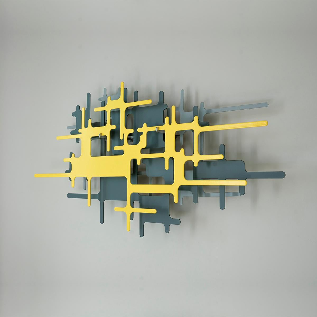 Momentum F - Abstracto, Escultura mural, Amarillo, Contemporáneo, Arte, Lluis Carulla en venta 1