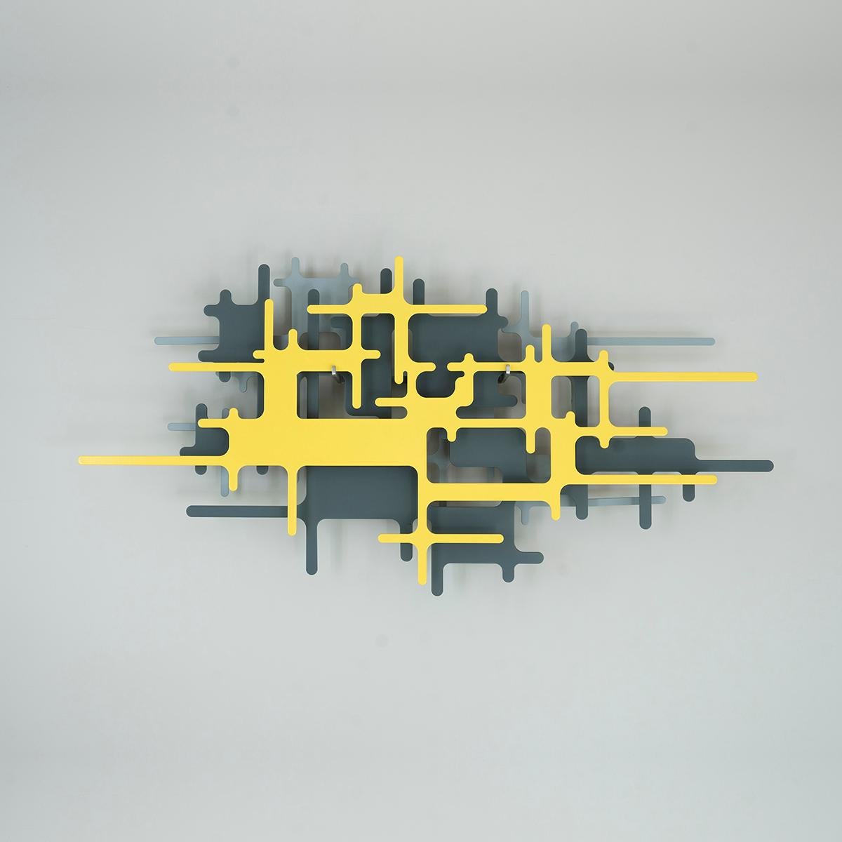 Momentum F - Abstracto, Escultura mural, Amarillo, Contemporáneo, Arte, Lluis Carulla en venta 2