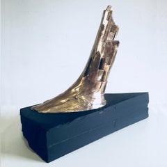 Quantic 001 - Bronze Sculpture, Contemporary, Art, Golden, Stone, Jordi Sarrate