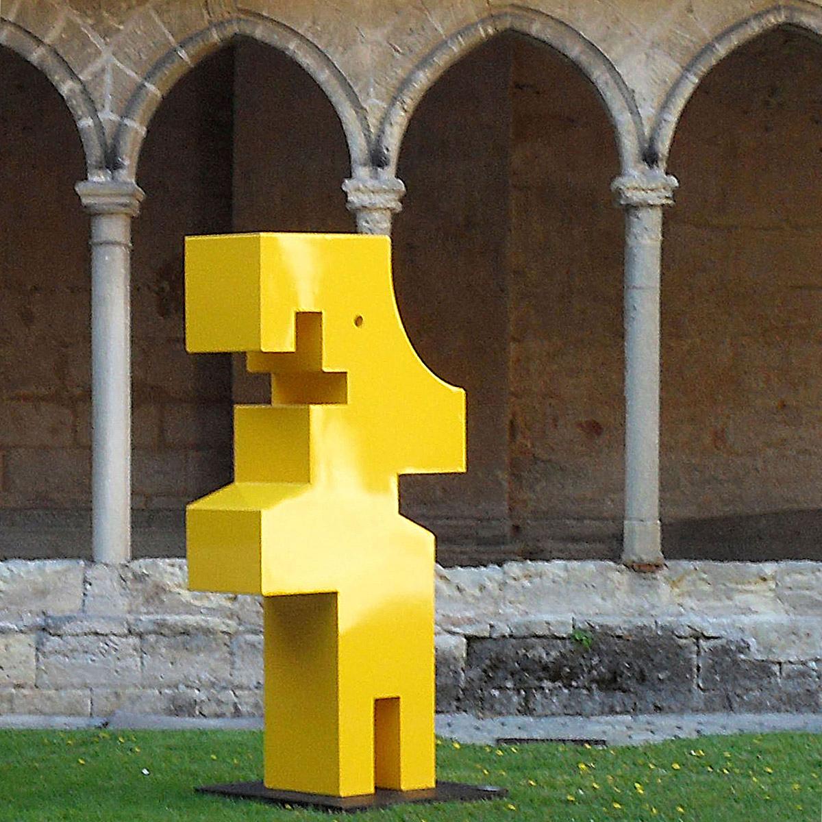 Le Rêveur 01 - Abstract Sculpture, Yellow, Contemporary, Art, Nicolas Dubreuille For Sale 2