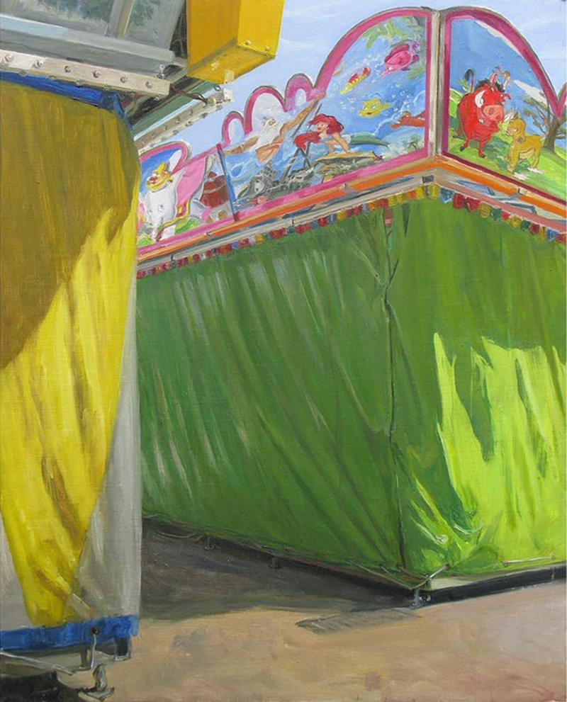 Félix de la Concha Figurative Painting – Toldos De La Feria -  Oil Painting, Realism, Contemporary, Art, Félix de la Conc