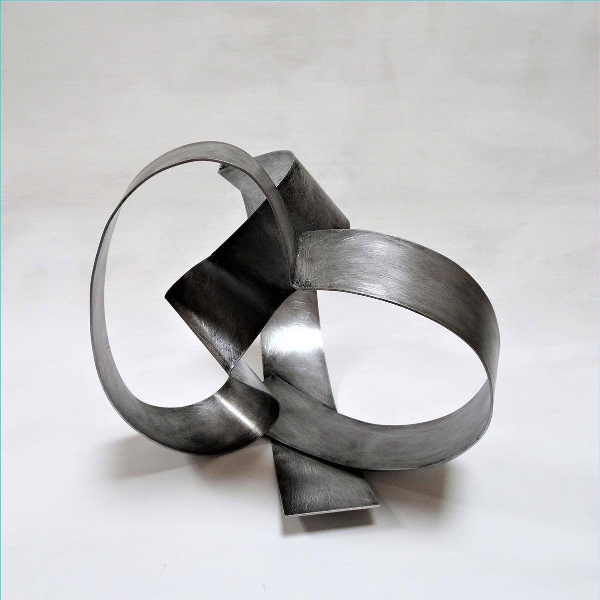 Romp 32 - Metal, Abstract Sculpture, Contemporary, Art, Silver, Rafael Amorós For Sale 2