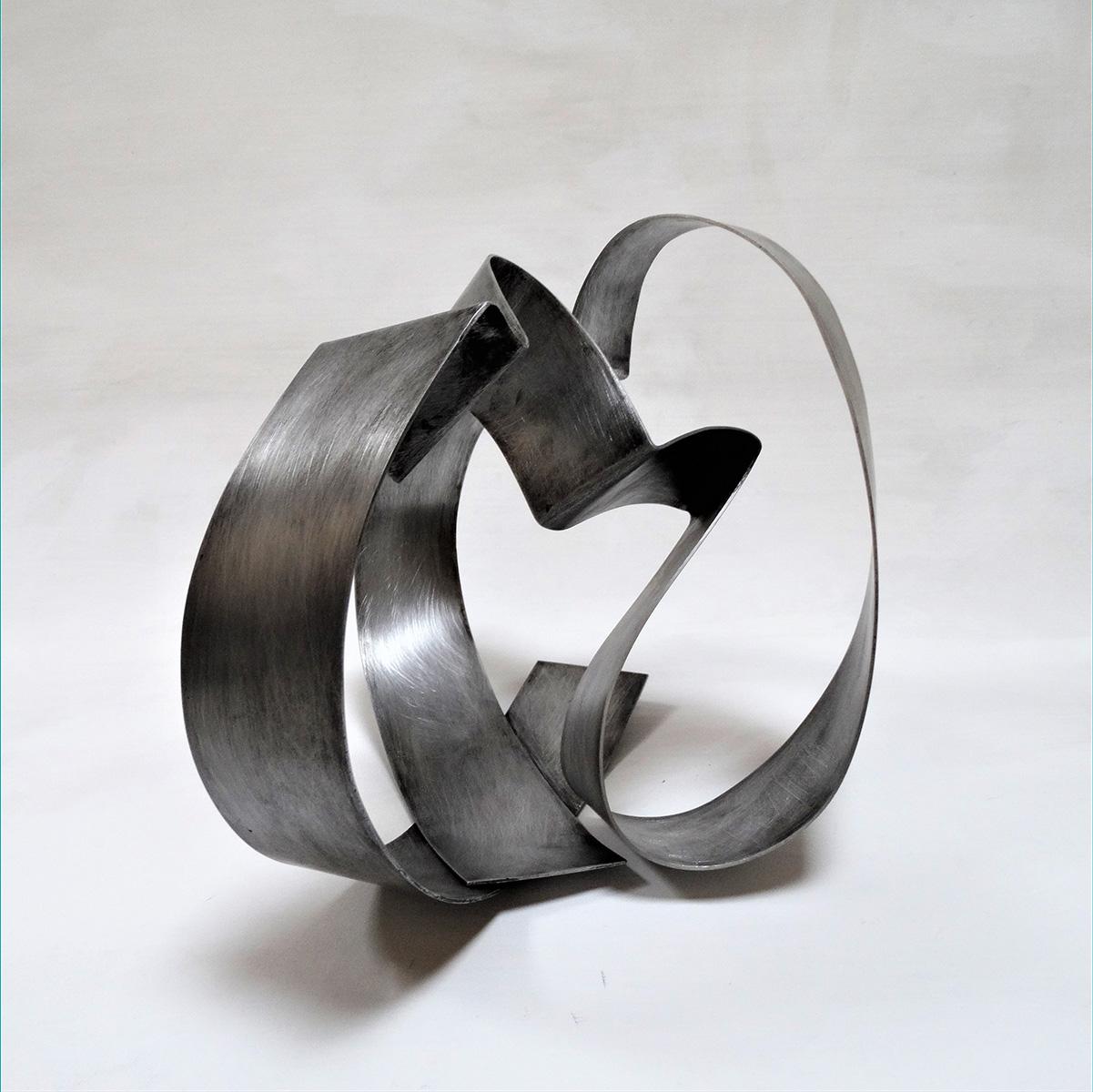 Romp 32 - Metal, Abstract Sculpture, Contemporary, Art, Silver, Rafael Amorós For Sale 1