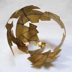 Unit 42 - Brass Golden Sculpture, Abstract, Contemporary, Art, Rafael Amorós
