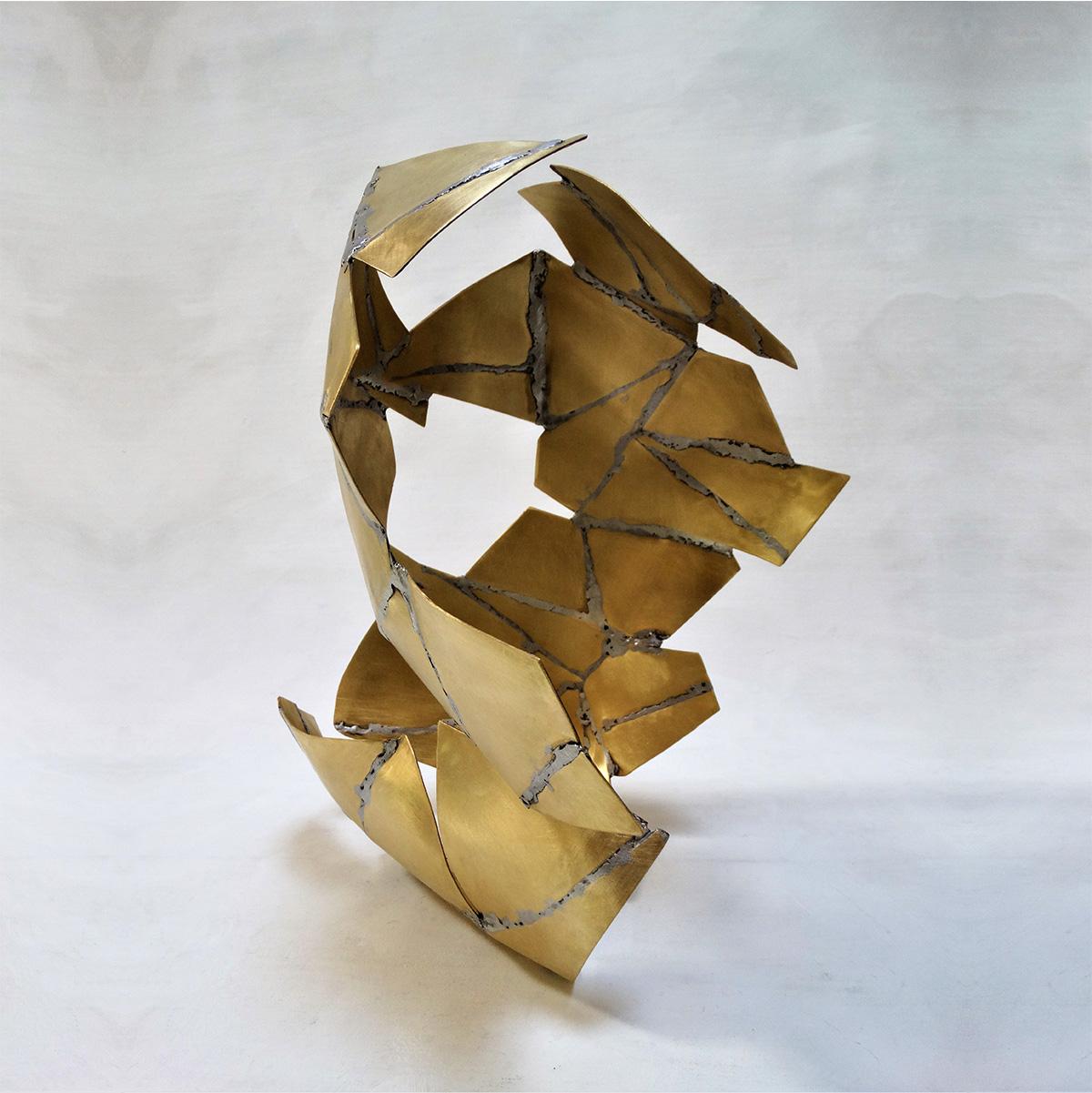 Unit 44 - Brass Golden Sculpture, Abstract, Contemporary, Art, Rafael Amorós For Sale 4