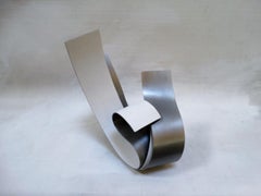 Acull IV - Metal, Abstract Sculpture, Contemporary, Art, Silver, Rafael Amorós