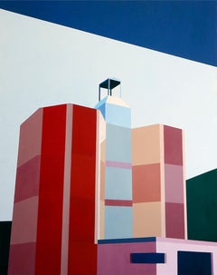 Maternité - Abstract Painting, City Landscape, Contemporary, Art, Marcos Peinado