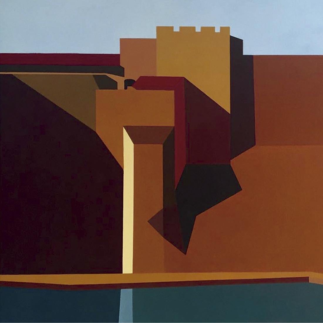 Château - Abstract Painting, City Landscape, Contemporary, Art, Marcos Peinado For Sale 1