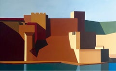 Château - Peinture abstraite, paysage urbain, Contemporary, Art, Marcos Peinado