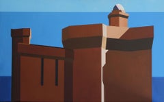 Castillet - Abstract Painting, City Landscape, Contemporary, Art, Marcos Peinado