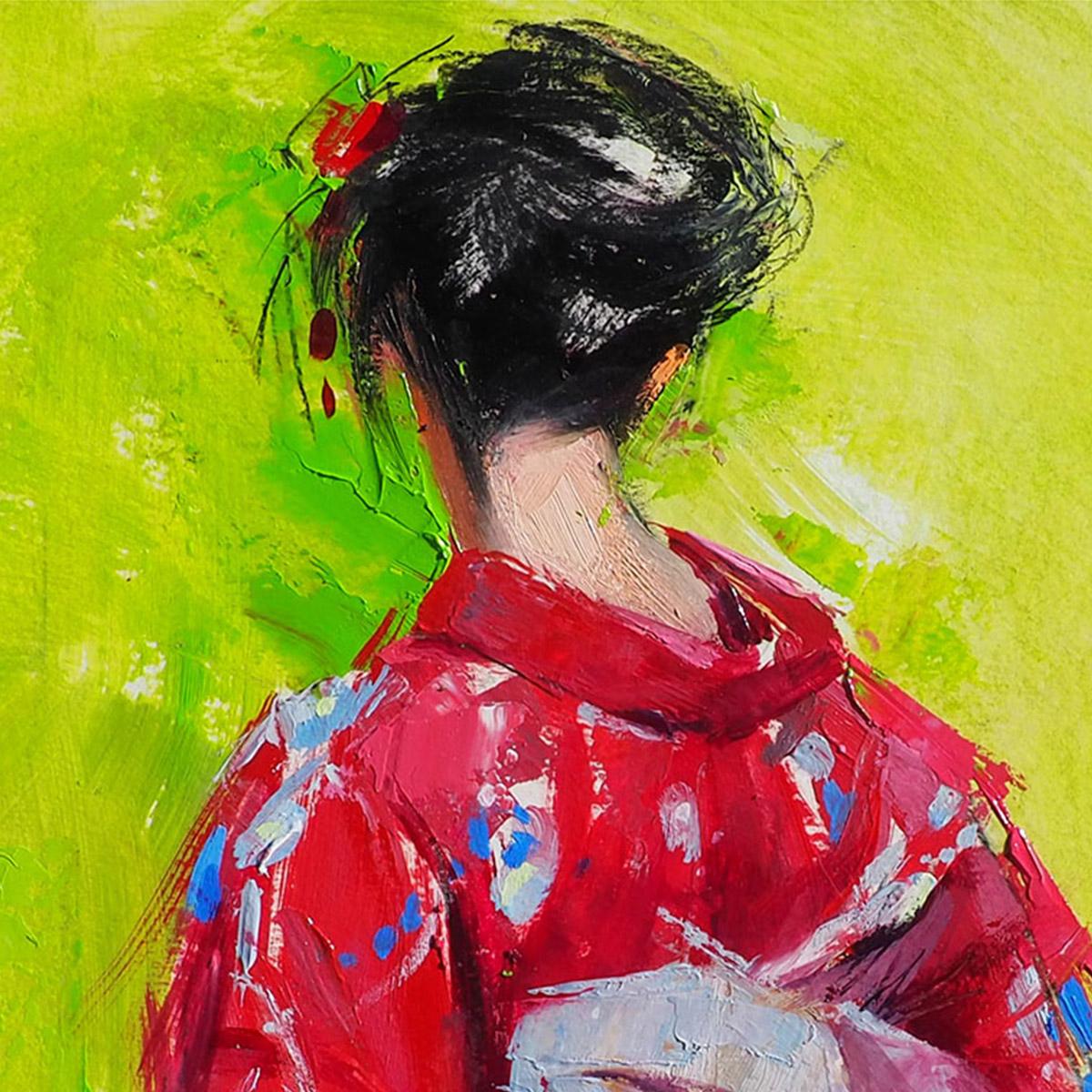 YUKATA V - Impressionist Painting, Japanese, Contemporary, Art, Mónica Castanys For Sale 1
