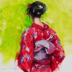 YUKATA V - Impressionist Painting, Japanese, Contemporary, Art, Mónica Castanys