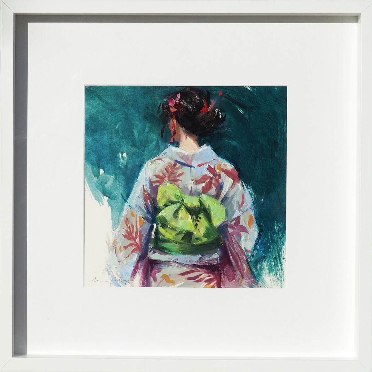 YUKATA VI - Impressionist Painting, Japanese, Contemporary, Art, Mónica Castanys For Sale 1