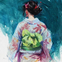 YUKATA VI - Impressionist Painting, Japanese, Contemporary, Art, Mónica Castanys