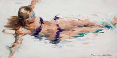 Sirène - Impressionist Painting, Beach, Contemporary, Art, Mónica Castanys
