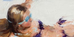Sirène - Impressionist Painting, Beach, Contemporary, Art, Mónica Castanys