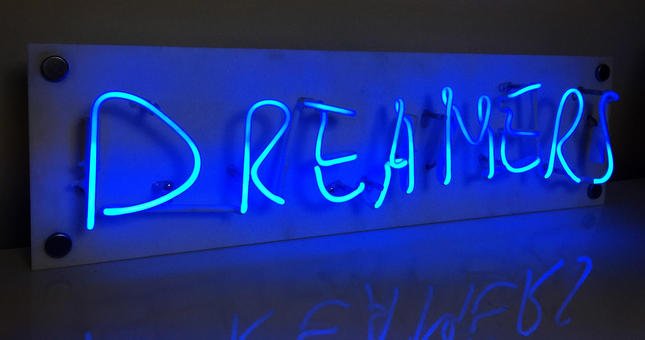 Dreamers - Neon Wall Sculpture, Conceptual, Contemporary, Art, Kim Anna Smith For Sale 1