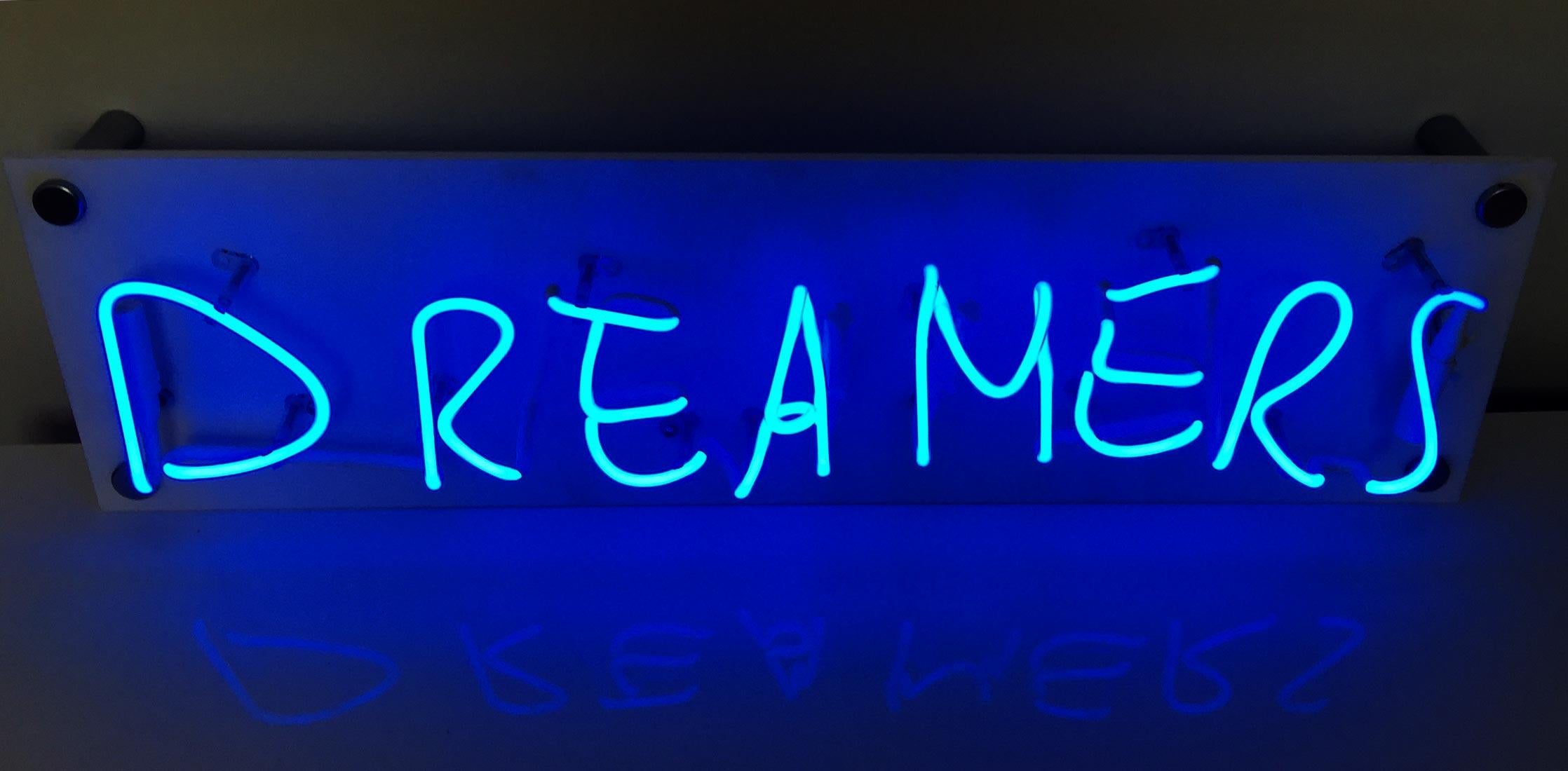 Dreamers - Neon Wall Sculpture, Conceptual, Contemporary, Art, Kim Anna Smith For Sale 2