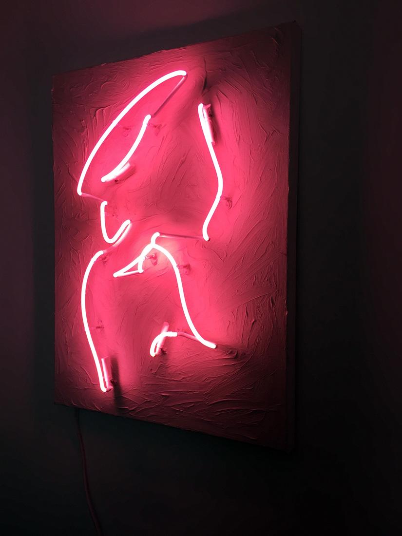 More kisses - Neon, Wall Sculpture, Pink, Contemporary, Art, Kim Anna Smith For Sale 2
