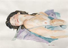 Across 110th Street - Watercolor painting, Nude, Hyperrealism, Art, Marie Tooth