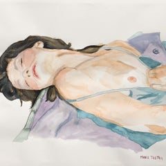 Across 110th Street - Watercolor painting, Nude, Hyperrealism, Art, Marie Tooth