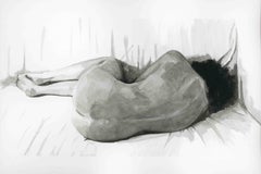 In The City - Black & White Nude, Painting, Contemporary, Art, Marie Tooth