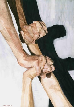 Tether - Print, Black 
White, Hyperrealism, Contemporary, Art, Marie Tooth