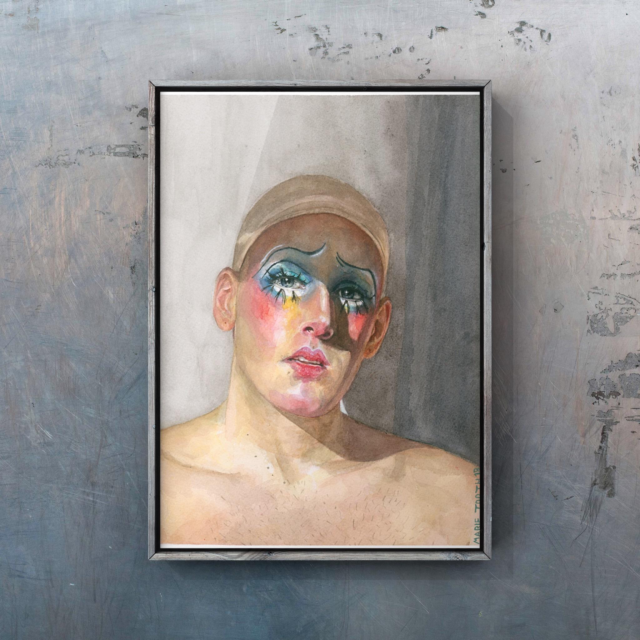 Marfil - Watercolor Painting, Hyperrealism, Contemporary, Art, Drag, Marie Tooth For Sale 3