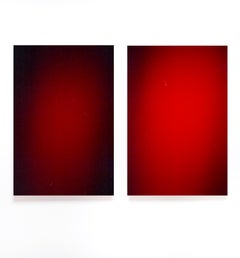 Light Surface Diptych Red - Fine Art Photography, Abstract, Esther Navarro