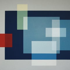 Infinite Geometry - Abstract Painting, Contemporary, Blue, Art, Salvador Santos