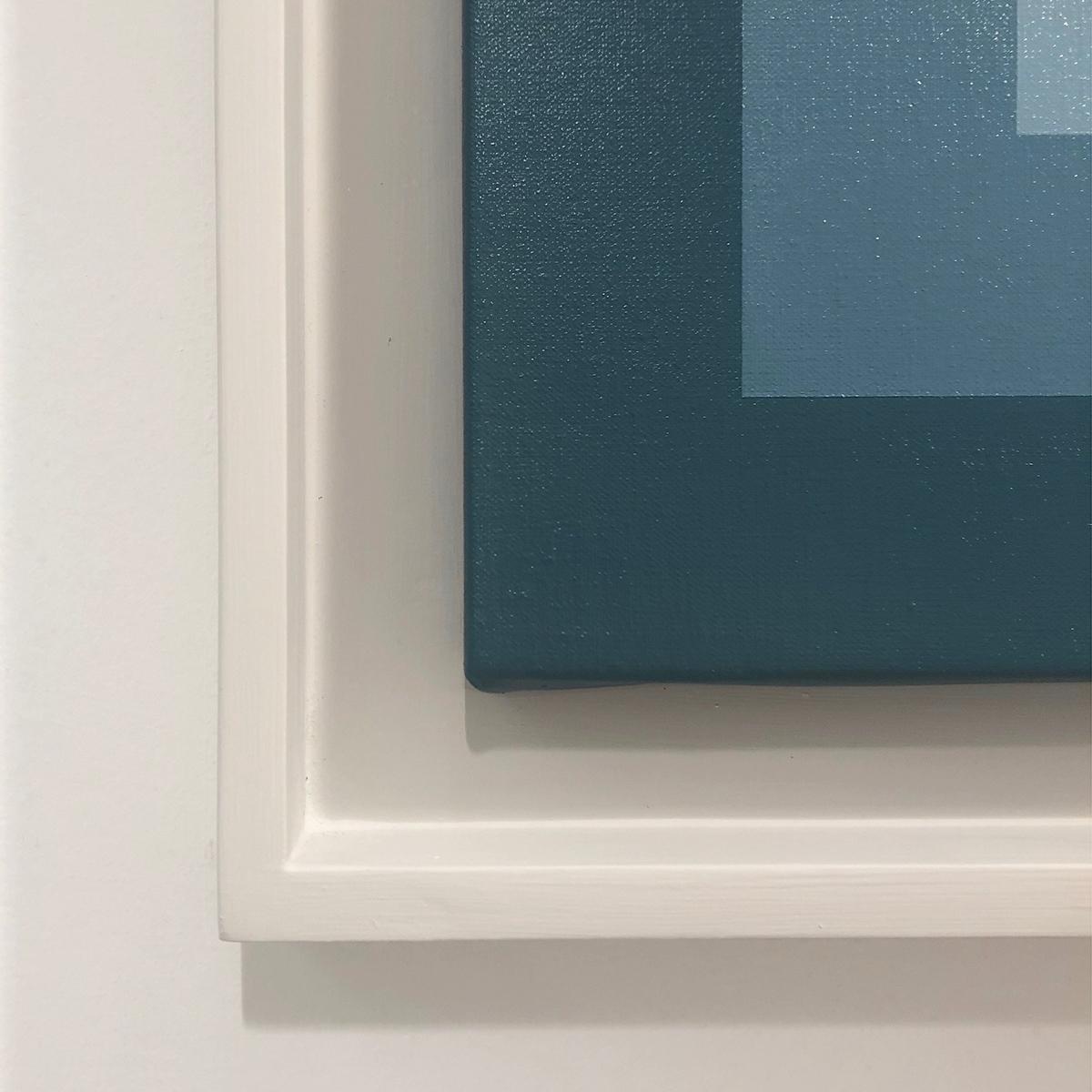 Grün & Blau – Abstraktes geometrisches Gemälde, zeitgenössisch, Kunst, Salvador Santos im Angebot 6