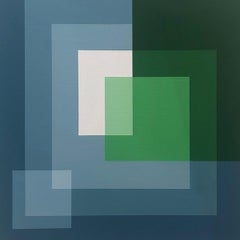 Green & Blue - Abstract Geometric Painting, Contemporary, Art, Salvador Santos