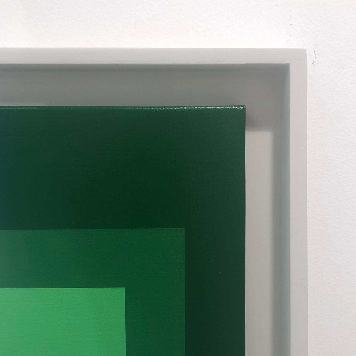 Grün & Blau – Abstraktes geometrisches Gemälde, zeitgenössisch, Kunst, Salvador Santos im Angebot 7