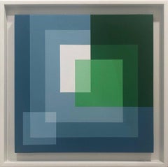 Green & Blue - Abstract Geometric Painting, Contemporary, Art, Salvador Santos