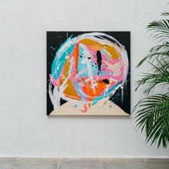 Manel - Abstract Expressionist Painting, Contemporary, Art, Orange, Pink Morro