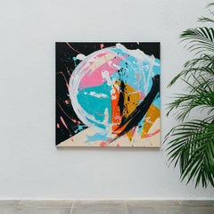 Manolo - Abstract Expressionist Painting, Contemporary, Art, Blue, Pink Morro