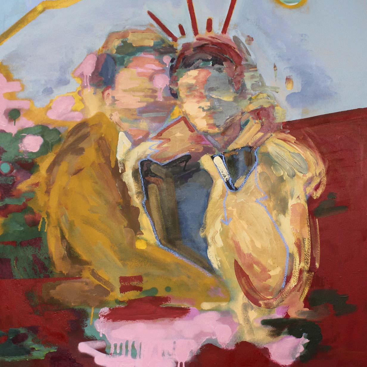 Abrazo - Abstrakter Expressionismus, Malerei, Acryl, Leinwand, Elías Peña Salvador im Angebot 1