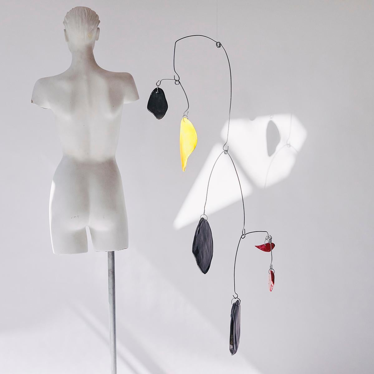 Composition V - Abstract Mobile Sculpture, Kinetic, Ceramic, Alejandra Jaimes For Sale 2