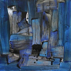 Blue Turquoise - Abstract Expressionist Painting, Art, Texture, Mercé Girona