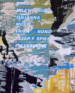 CTL03 - Collage, Paper, Mixed Media, Contemporary, Art, Blue, Christian Gastaldi