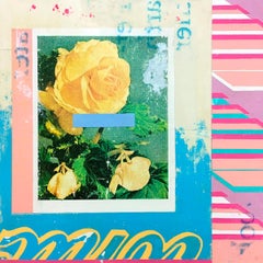 Yellow Rose -  Collage, Mixed Media, Flowers, Contemporary, Art, Kareem Rizk