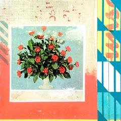 Red Roses -  Collage, Mixed Media, Flowers, Contemporary, Art, Kareem Rizk