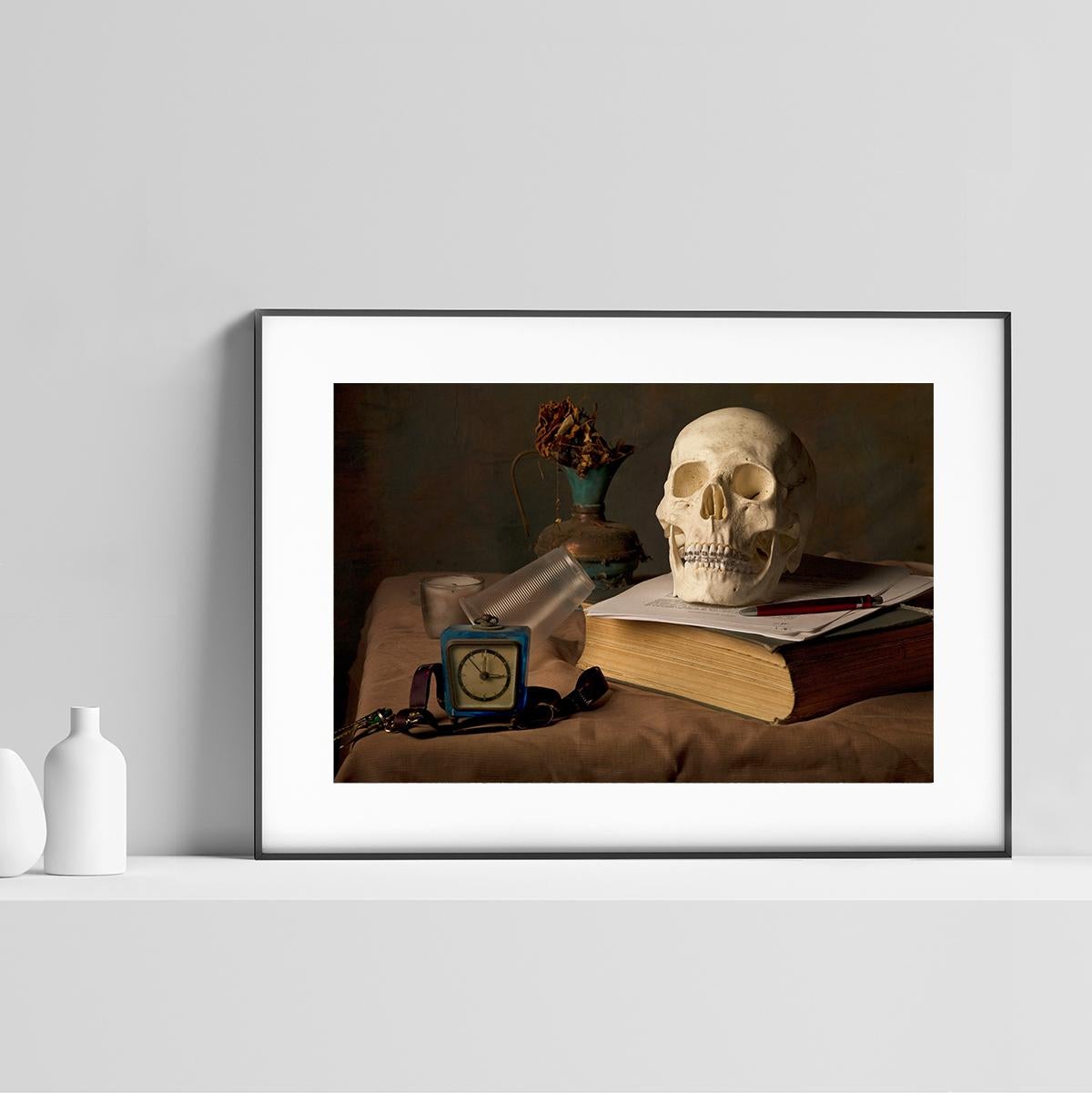 Skull I - Photography, Still Life, Baroque, Contemporary, Art, Time, Aaron Alamo - Black Color Photograph by Aaron Álamo