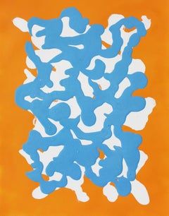 Blue Kiss - Abstract Painting, Oil on Paper, Contemporary, Art, Jordi Aguilar