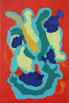 Self-Portrait As Painting - Abstract, Contemporary, Art, Red, Jordi Aguilar