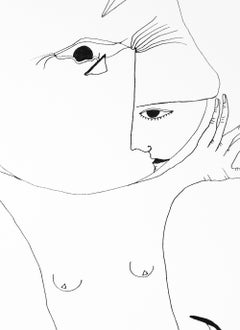 Personajes Postistas 03 - Surrealist Painting, Ink on Paper, Antonio Beneyto