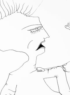 Personajes Postistas 04 - Surrealist Painting, Ink on Paper, Antonio Beneyto